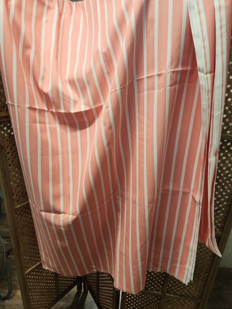 Peach White Striped Lightweight Sheer Fabric Clothing Draping Ect By 1/2 Yard