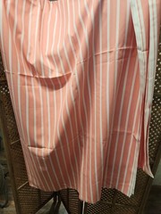 Peach White Striped Lightweight Sheer Fabric Clothing Draping Ect By 1/2 Yard