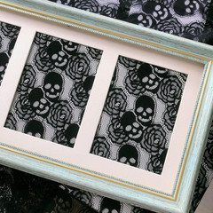 60 * 36 Inches Lace Fabric, 1 Yard Black Skull Pettern Lace Fabric, 1 Yd Non-Str