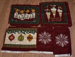 ROYAL HOLIDAY deb strain MODA snowflakes CHRISTMAS ORNAMENTS burgundy PIECES
