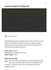 Crate and Barrel Chenille Upholstery Fabric Curious in Charcoal Gray 2 yds x 57″