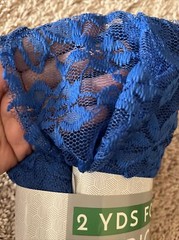 Stone harbor Blue floral 2 Yard Net Fabric Cut NEW