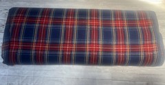 Vtg 100% Cotton Tartan Plaid Sewing Fabric 43-45” x 7plus Yards Red Blue Yellow