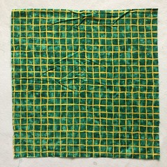 20″ Moda Whimsical Wabbits Patrick Lose Green Yellow Square Print Cotton Fabric
