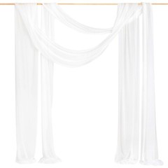 Ling’s Moment 32Ft x 30″ Extra Long Wrinkle-Free Wedding Arch Chiffon Draping…