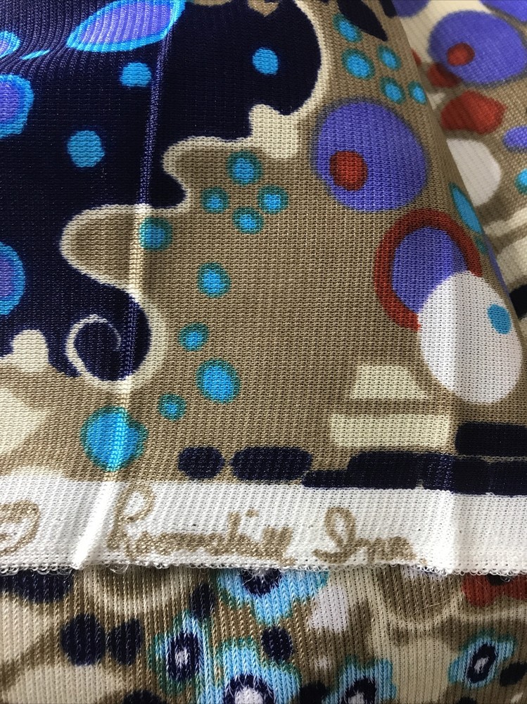 Loomskill Inc. Fabric Lightweight Jersey Brown Blue Flowers 3 3/8 Yds x 46” W