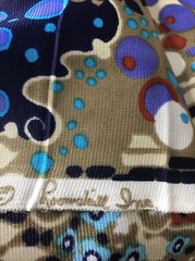 Loomskill Inc. Fabric Lightweight Jersey Brown Blue Flowers 3 3/8 Yds x 46” W