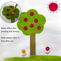 WAFJAMF 20 Pcs Round Sponges Brush Set 4 Sizes DIY Painting Tools Yellow | Wo…