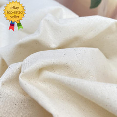 63In X 10.9 Yards 100% Cotton Muslin Fabric, Medium Weight Natural Unbleached Mu