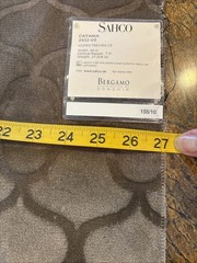 Bergamo Sahco Velveteen Taupe or Brown Geometric Fabric 27″ x 27″ NEW Samples