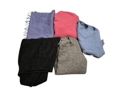 Lot of 5 100% Cashmere Sweaters Or Scarfs Crafts Fabric Scrap Recycle
