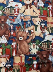 Holiday Home Bears Christmas Abbott Designs For SSI Cotton Fabric 1/2 Yard New