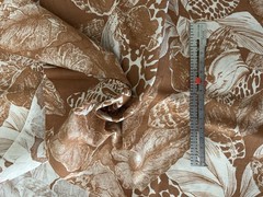 Cranston Cotton Fabric Yard Jungle Print Brown and Cream 2.75 yards 42″ width