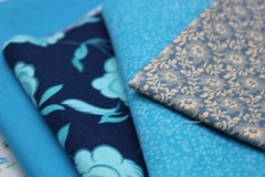 Scrap Piece Quilting Cotton Sewing Fabric TEAL BLUE Hues 8 Different Patterns