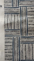 Brook Perdigon Caravan Hand-Blocked Linen Fabric in Indigo Blue, 3 Yds, New