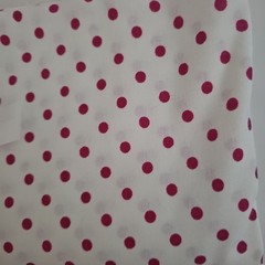 Fabric Remnant Material 60×108″ Fuschia Pink Polka Dot On White Piece Polyester