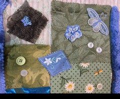 Slow Stitch Junk Journal Kit Craft Sewing Crochet Vintage Fabric Lace #15