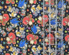 Custom 100% Cotton Woven Fabric Sonic The Hedgehog Video Game 1/4 Yard 9×56 V4