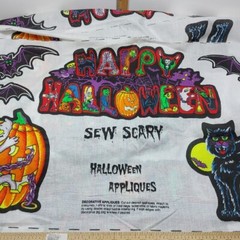 Sew Scary Halloween Wamsutta Hallmark Fabric Appliqués Panels, 44.5″W x 140″ L