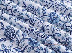 10 Yard Indian Blue Floral Hand Block Print Cotton Fabric Dressmaking Sewing Art