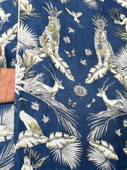 5 Yard Hand Block Animal Bird Print Cotton Indian Natural Sanganeri Print Fabric