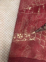 3 yards x 44″. Hoffman & Moda Fabrics.