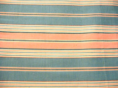 Vtg Fabric Pillow Ticking Blue & Pink Stripe 216″x 32″ – 6 yds Cottage Farmhouse