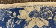 5th Avenue Designs Screen Printed Linen – 4.67” Yards By 44” Wide – Blue Floral