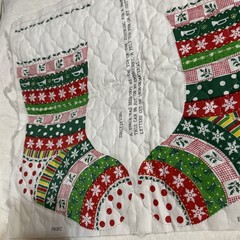 Vintage Spring Mills 2 Christmas Stocking Cut Sew Quilt Fabric Panel 4640