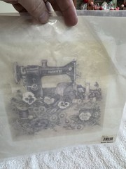 SEWING ROOM Antique BERNINA Panel Cotton Fabric Quilters Resource 11” X 11”