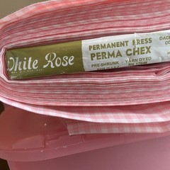 Perma Chex MCM Cotton Blend Pink White Gingham Small Check Yarn Dyed By Yard