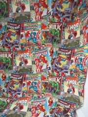 Marvel SPRINGS Retro Comic Covers Multicolor 100% Cotton Fabric 31″x 43″ NEW