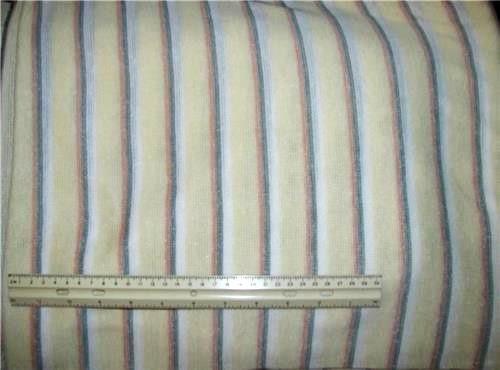 YELLOW PEACH GREY WHITE STRIPED POLY Loose Weave Knit Fabric 65″ wide x 1 3/4 yd