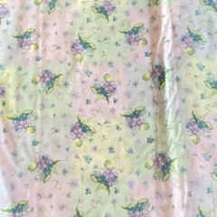 1 YD Violet Floral Fabric Traditions Purple Green Cotton Print
