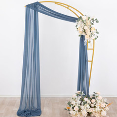 Wedding Arch Draping Fabric 29″ X 20Ft 4 Panels Dusty Blue Sheer Outdoor Curtain