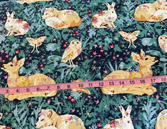 Free Spirit Land Art By Odile Bailloeul Mini Enchanted Forest PWOB025 navy BTY