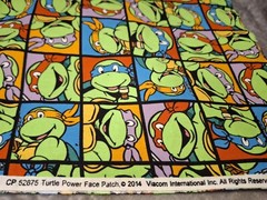 Teenage Mutant Ninja Turtles Fabric TMNT Material 43in X 39in Turtle Power Face
