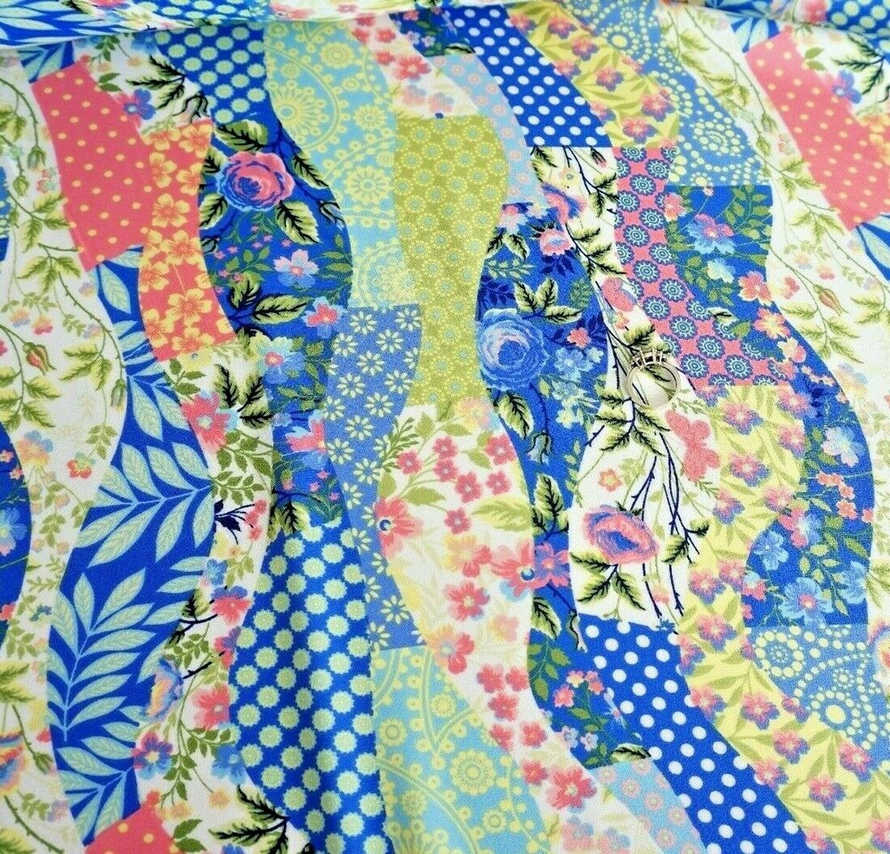 Fabric Patchwork Spring collection Scarf boho floral hippie print 60″ BTY