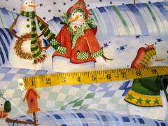 5-2/3 YDS AUTUMN SNOWFALL HILLS SNOWPEOPLE BLUE HILLS 100% COTTON DAISY KINGDOM