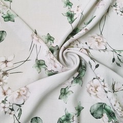 55” Wide By Yards Natural Viscose Fabric Material Flower