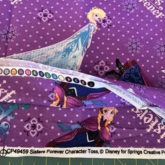 Sisters Forever Frozen Anna Elsa Purple Dot Snowflake Springs Creative 1.8 Yards