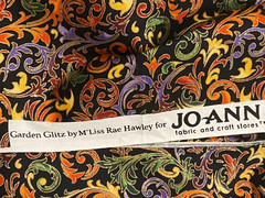 Garden Glitz M’Liss Rae Hawley Joann Black Gold Florentine Cotton Fabric 1 yd
