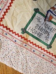 Vintage Smurfs Fabric Panel – Child Baby Quilt Blanket Cotton 43″ x 33″