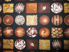 CHOCOLATES CANDY BOXED CANDIES METALLIC THREAD CREAMY WHITE COTTON FABRIC BTHY
