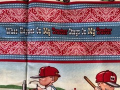 Farmall Tractor Fabric Country Farm Border Print Red Bandana Western Kids BTY