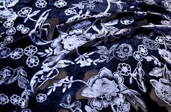3.3 yd/ Vintage Mulberry Silk Velvet Devore Fabric Luxury Uzbek Oriental Textile