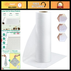 Woven Cotton Iron-On Fusible Interfacing 16.1″ x 10 Yards Heavyweight Fabric DIY