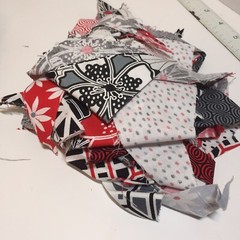 1 Pound 2 Ounces Cotton Print Fabric Quilt Scraps Leftovers Ohio State S