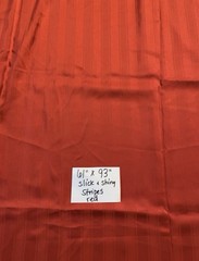 Vintage Bright Red Fabric 61” X 93” 2.5 Yards Stripes Very Silky Polyester ?