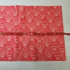 Seashell Fabric Remnants 2pc Coral Cream Coastal Nautical Cotton Quilting Craft